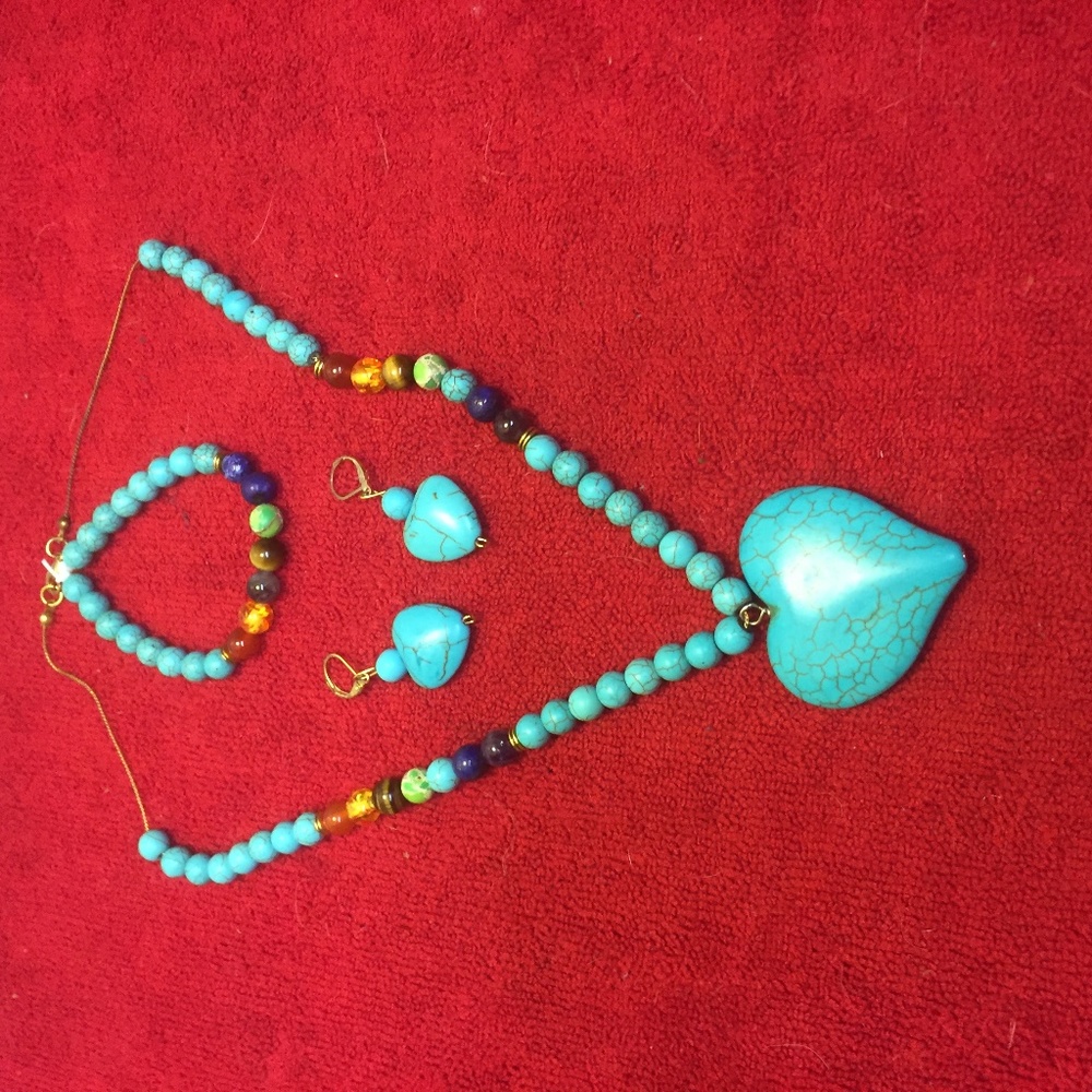 Stone Bead Necklace Set